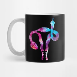 Funny Uterus Shows Middle Finger Feminist Feminism Tie Dye Mug